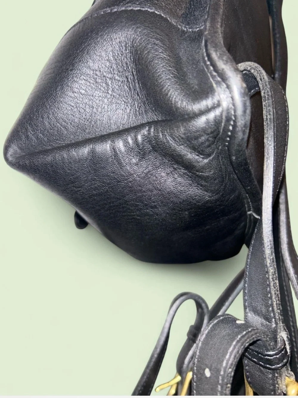 VTG COACH 9960 Black Leather Backpack Turnlock